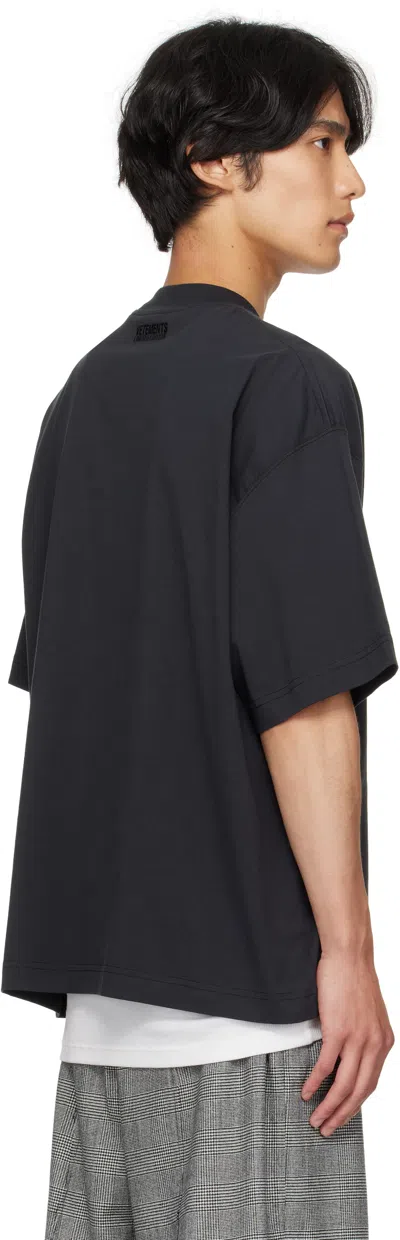 Vetements Black Bats Logo Regular T-shirt In Black