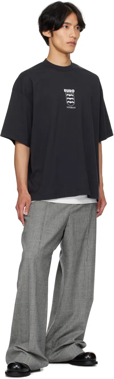 Vetements Black Bats Logo Regular T-shirt In Black