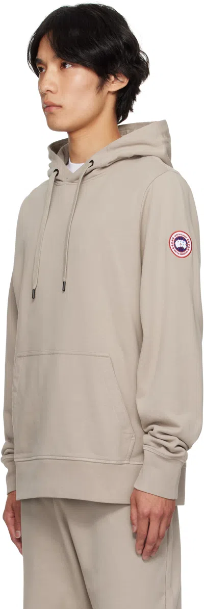 Canada Goose Pullover Cotton Hoodie With Adjustable Drawstring In Neutral