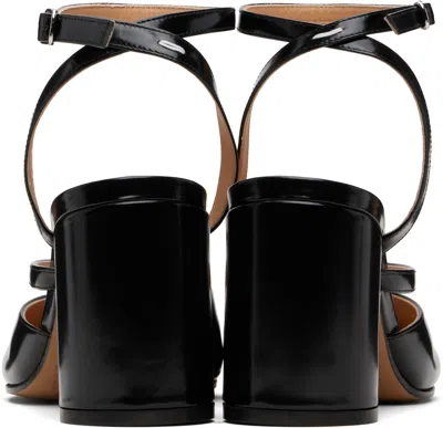 Maison Margiela Tabi Sandals In Brushed Leather In Black