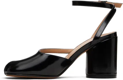 Maison Margiela Tabi Sandals In Brushed Leather In Black