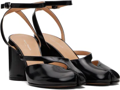 Maison Margiela Tabi Sandals In Brushed Leather In Black