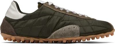 Maison Margiela Womens Khaki Sprinters Leather And Suede-trimmed Nylon Trainers Eur 37 / 4 Uk In Multi