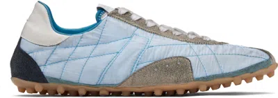 Maison Margiela Quilted Low-top Sneakers With Suede Overlays And Gum Rubber Sole In Blue