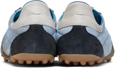 Maison Margiela Quilted Low-top Sneakers With Suede Overlays And Gum Rubber Sole In Blue