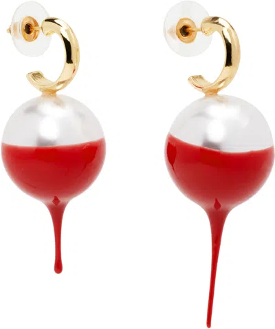 Ottolinger Dipped Pearl Earrings In Gold