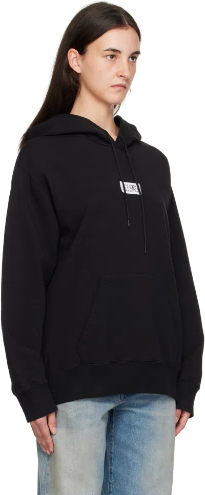 Mm6 Maison Margiela Mm6 By Maison Margiela Relaxed-fit Cotton Hoodie With Adjustable Drawstring In Black