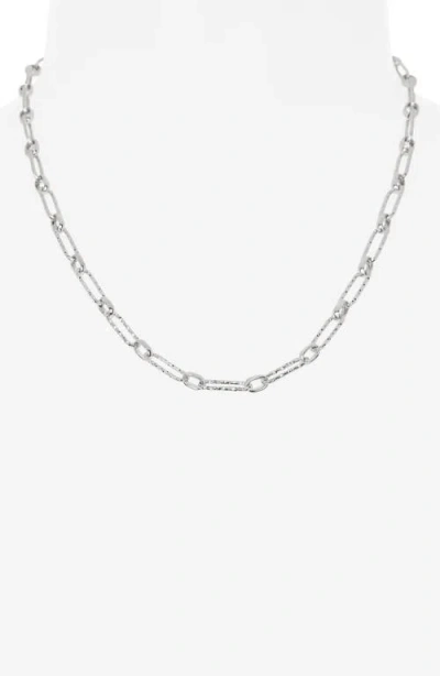 Nordstrom Rack Textured Paperclip Chain Necklace In Metallic