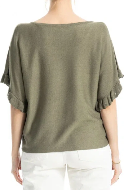 Max Studio Flutter Sleeve Sweater In Green