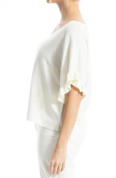 Max Studio Flutter Sleeve Sweater In Neutral