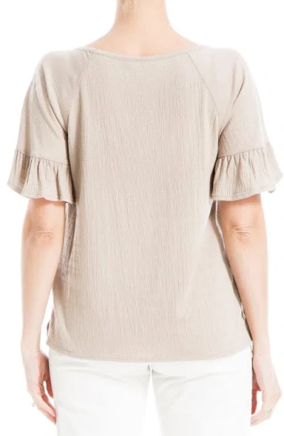 Max Studio Flutter Texture Knit T-shirt In Neutral