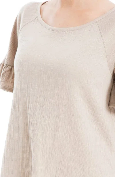 Max Studio Flutter Texture Knit T-shirt In Neutral