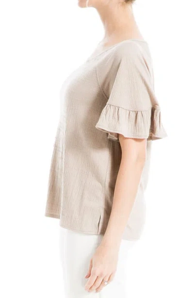 Max Studio Flutter Texture Knit T-shirt In Neutral