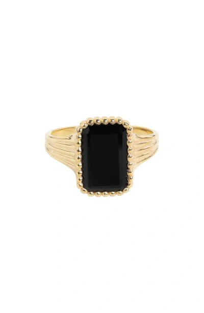 Ys Gems Black Onyx Ring In Black