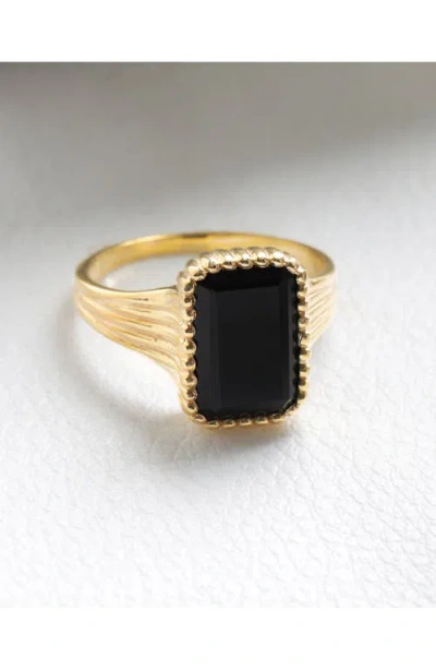 Ys Gems Black Onyx Ring In Black