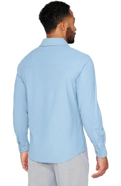 Fabletics The Don Long Sleeve Button Up In Blue