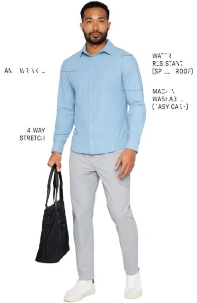 Fabletics The Don Long Sleeve Button Up In Blue