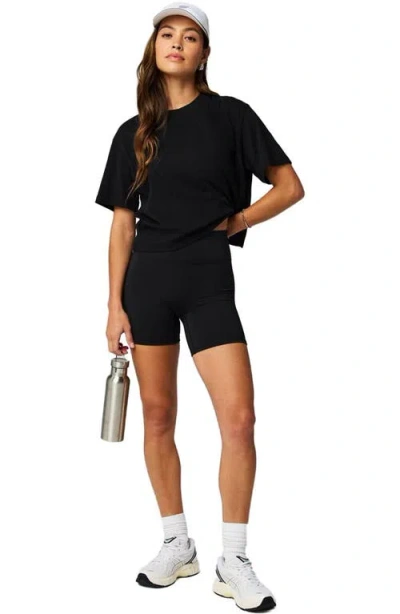 Fabletics 100% Cotton Boxy Tee In Black