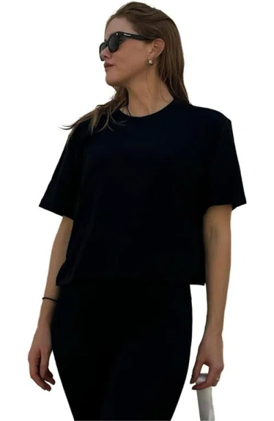 Fabletics 100% Cotton Boxy Tee In Black