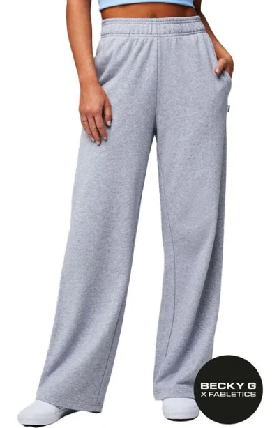Fabletics Year Round Terry Wide Leg Sweatpant In Gray