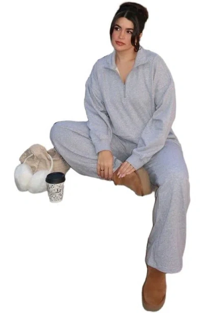 Fabletics Year Round Terry Wide Leg Sweatpant In Gray