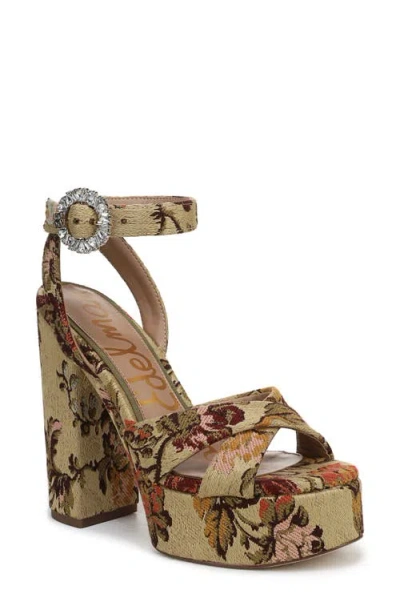 Sam Edelman Savannah Glow Ankle Strap Platform Sandal In Multi