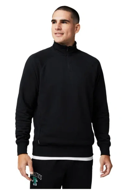 Fabletics The Year Round Terry Quarter Zip In Black
