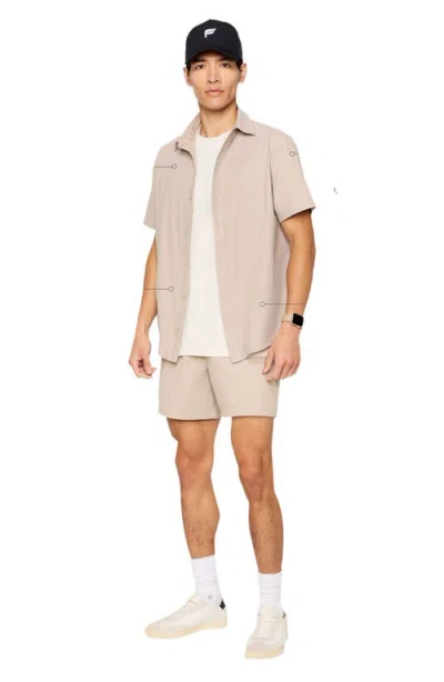 Fabletics The Don Short Sleeve Button Up In Pink