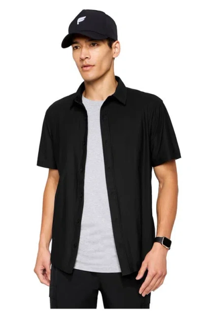 Fabletics The Don Short Sleeve Button Up In Black