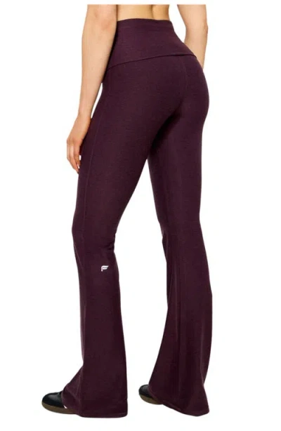 Fabletics Cloud Jersey Foldover Flare In Burgundy