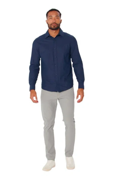 Fabletics The Don Long Sleeve Button Up In Blue