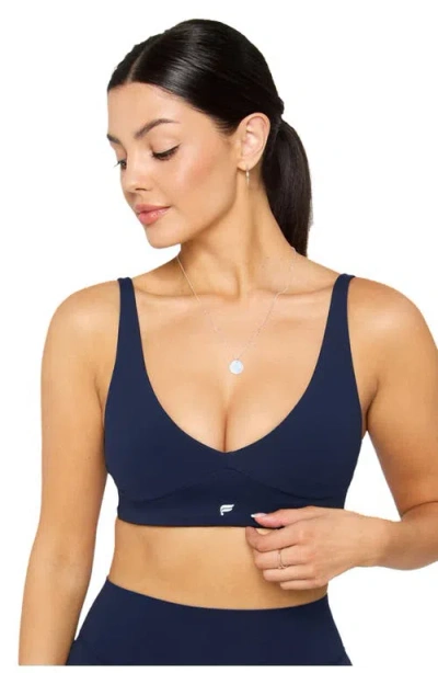 Fabletics Pureluxe Longline Low Impact Bra In Blue
