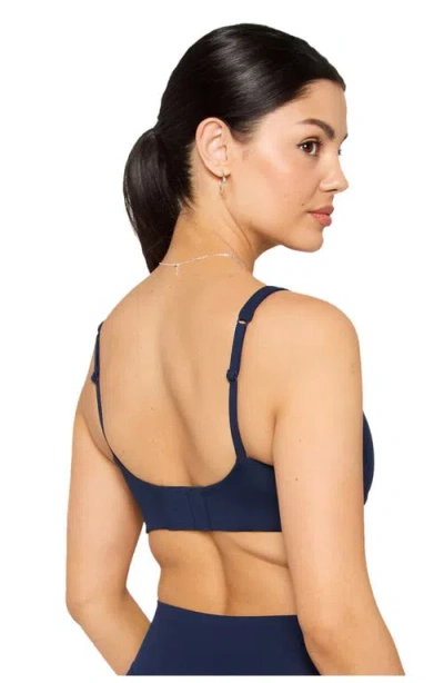 Fabletics Pureluxe Longline Low Impact Bra In Blue