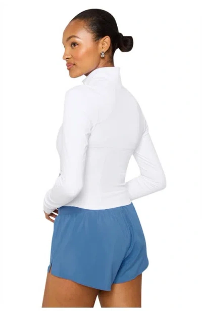 Fabletics Perfect Storm Cropped Train Jacket In White