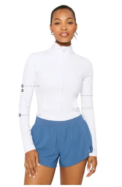Fabletics Perfect Storm Cropped Train Jacket In White