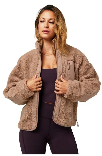 Fabletics Tahoe Teddy Jacket In Brown