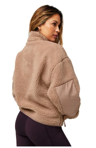 Fabletics Tahoe Teddy Jacket In Brown