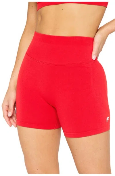 Fabletics Seamless Scrunch 4'' Short In Red