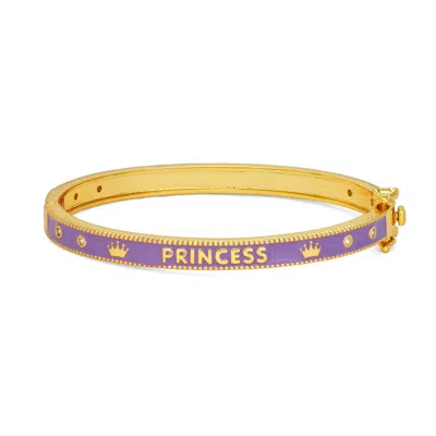 Junior Jewels Gold Over Brass Children's Princess Enamel Bangle In Gold