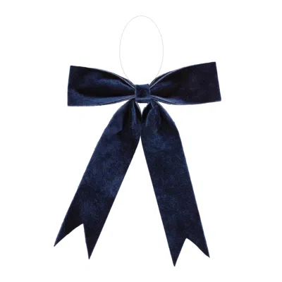 Melrose International Navy Blue Holiday Bow (set Of 2) - Blue