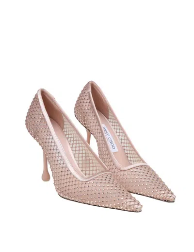 Jimmy Choo Ixia 95 Mesh Pumps With Crystals In Pink