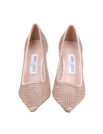 Jimmy Choo Ixia 95 Mesh Pumps With Crystals In Pink