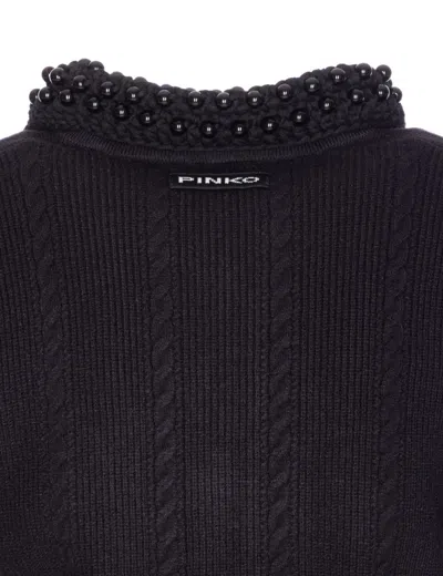 Pinko Black Masquerade Jacket With Pockets In Black