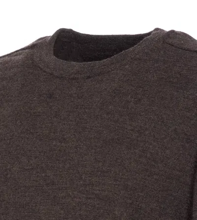 Maison Margiela Men Wool Sweater With Patches On Elbow In Brown