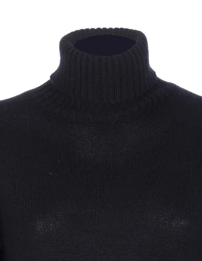 Allude Wool And Cashmere Turtleneck Sweater In Blue