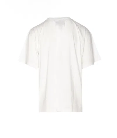 Mm6 Maison Margiela Cotton Crew-neck T-shirt With Numeric Signature Patch In White
