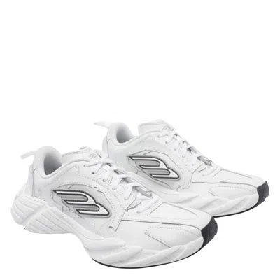 Balenciaga Monday Rubber-trimmed Leather Sneakers In Gray