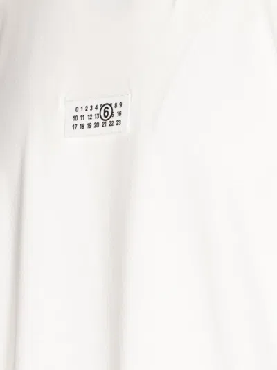 Mm6 Maison Margiela Cotton Crew-neck T-shirt With Numeric Signature Patch In White