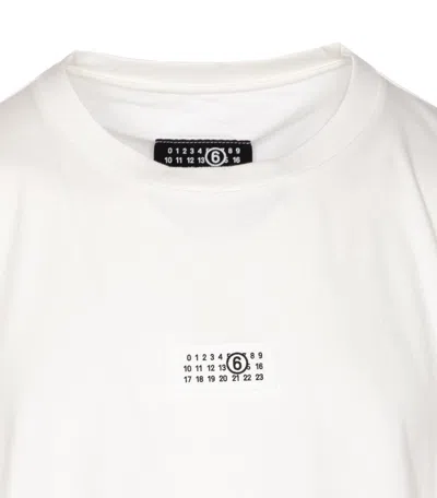 Mm6 Maison Margiela Cotton Crew-neck T-shirt With Numeric Signature Patch In White
