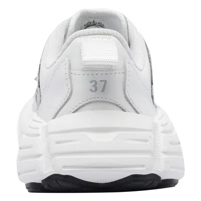 Balenciaga Monday Rubber-trimmed Leather Sneakers In Gray